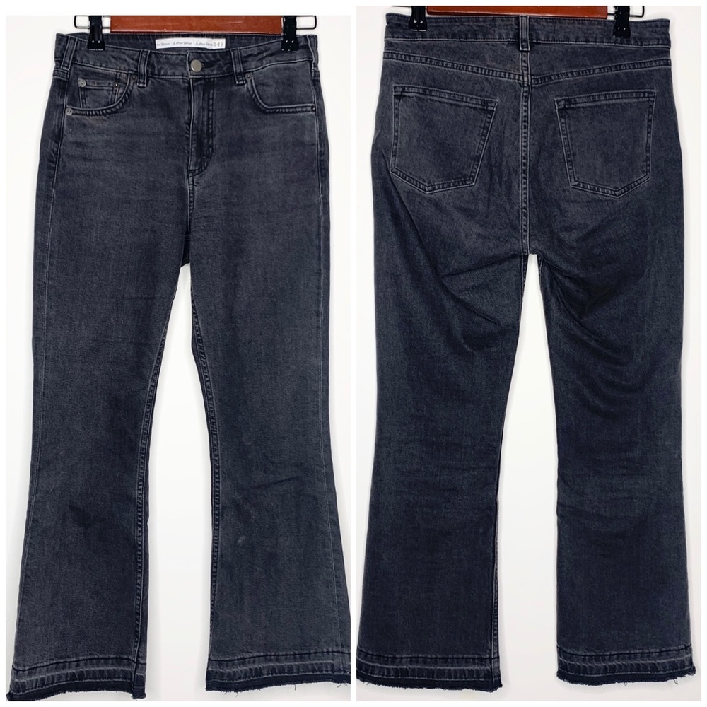 & Other Stories Flare Gray Crop Jeans High Rise
